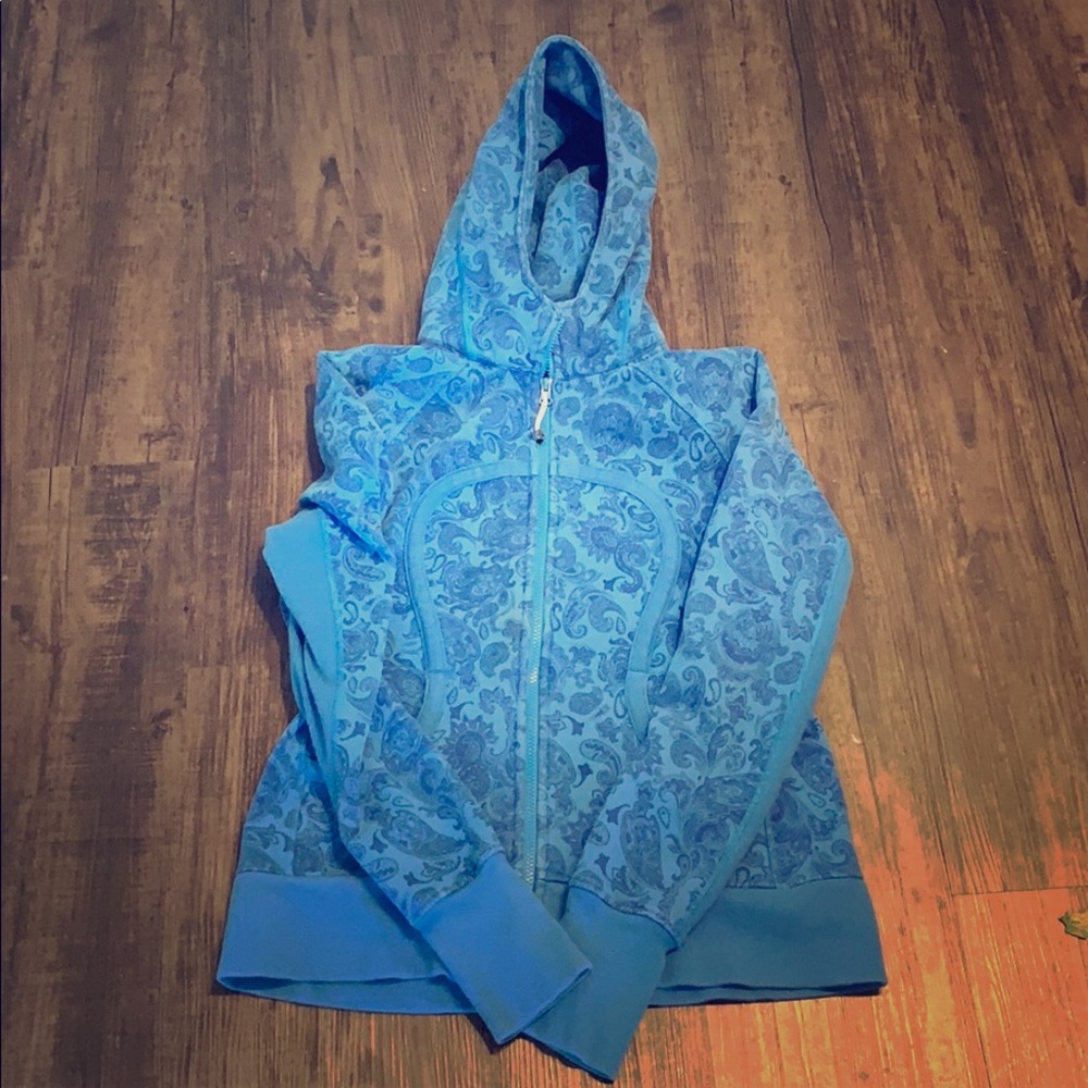 lululemon athletica Blue Paisley Zip Hoodie